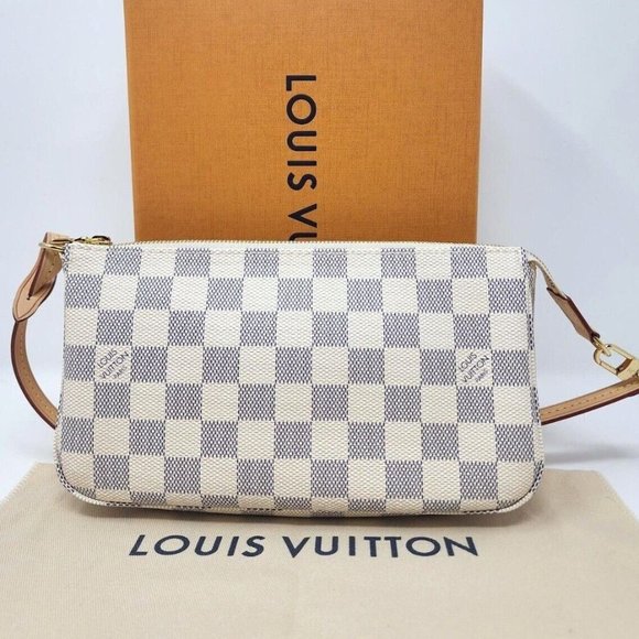 LOUIS VUITTON Pochette Accessoires Damier Azur Pouch Bag Crossbody M41207 NWT - Picture 3 of 12